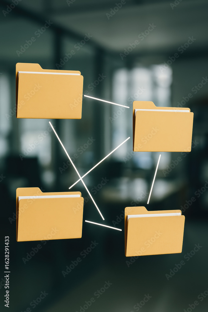 Poster network and data connectivity inspire smooth communication and teamwork with digital sharing and sec