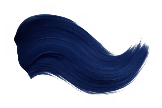 Blue paint sweeping dynamically across transparent surface, creating energetic wave motion with fluid, vibrant brushstroke artistic effect