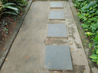 sidewalk in the park in grid design 