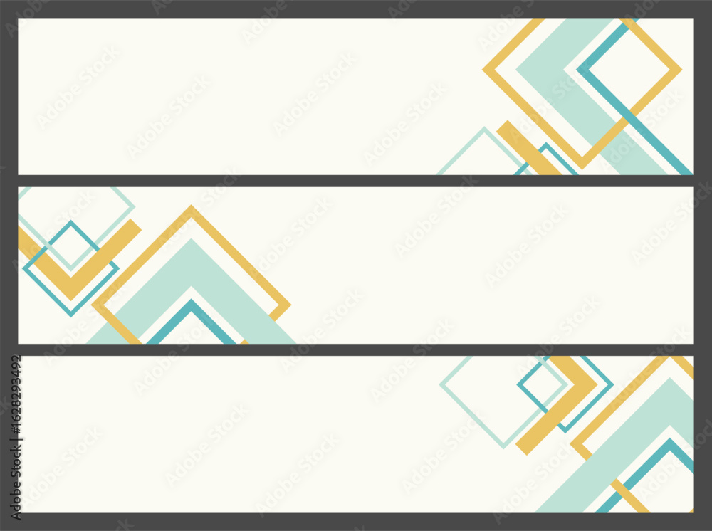 Aufkleber set modern banner featuring overlapping geometric shapes in soft colors. can be use for any branding