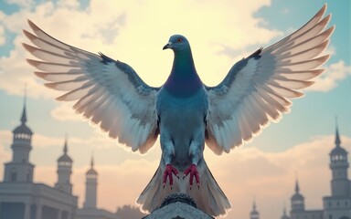 Obraz premium International day of peace or world peace day, symbol of peace - pigeon. High quality