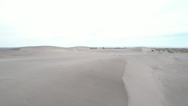Drone flight over Mogote Dunes in La Paz, Baja California Sur, Mexico
