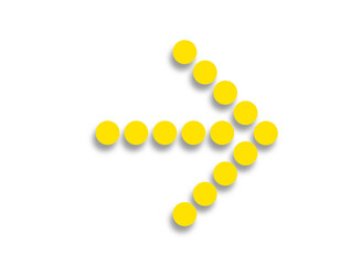 Vibrant yellow dot arrow pointing to the right, creating a playful and energetic direction on a clean background