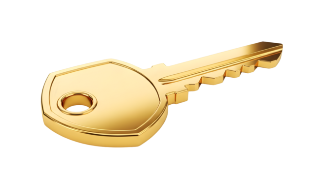 Golden key 3 d rendering - Powered by Adobe