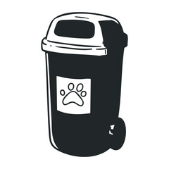 Pet waste management action eco-friendly trash bin design for homes urban environment creative viewpoint. Vector illustration