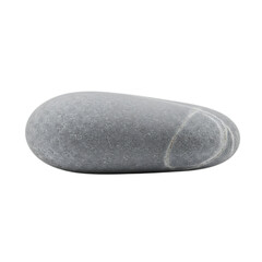 A smooth, gray oval stone with a subtle pattern, isolated on a transparent background, representing nature and tranquility