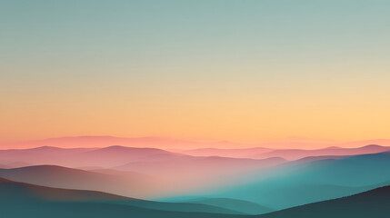 Obraz premium Tranquil Mountainscape with Colorful Haze During Sunrise