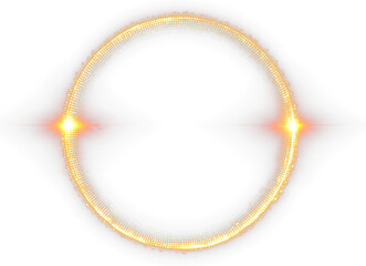 Bright Dotted Ring Lens Flare Minimalist Overlay Element Isolate on Transparent Background, cutout, png