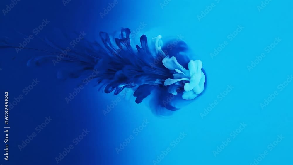 Aufkleber abstract blue ink swirls in water with gradated background creating atmospheric artistic texture