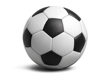 Naklejka premium Classic Black and White Soccer Ball on Transparent Background