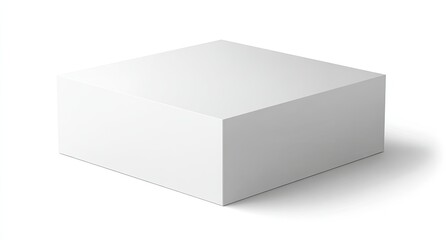Naklejka premium Blank white square box, 3D rendering, product display, on white background