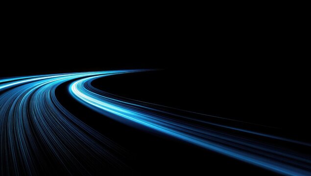 Abstract light trails curving on a black background (1)