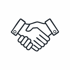 Naklejka premium Handshake line icon. Business agreement and partnership deal concept. Vector illustration of a successful contract symbol.