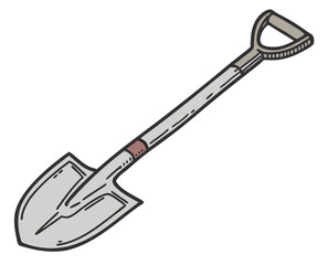 Shovel with a curved handle   