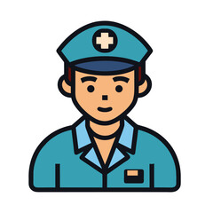 “Paramedic staff vector icon — suitable for diversity concepts on a white background.”