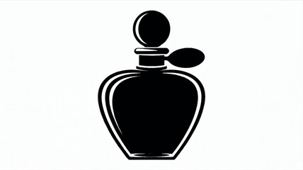 Obraz premium Elegant black and white perfume bottle silhouette for sophisticated branding and design
