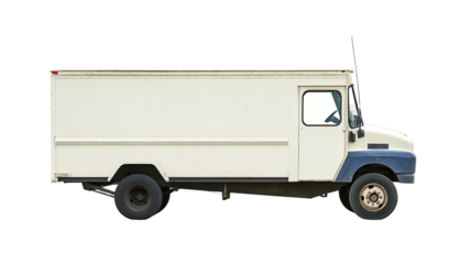Classic mail delivery truck illustration transparent PNG on white background