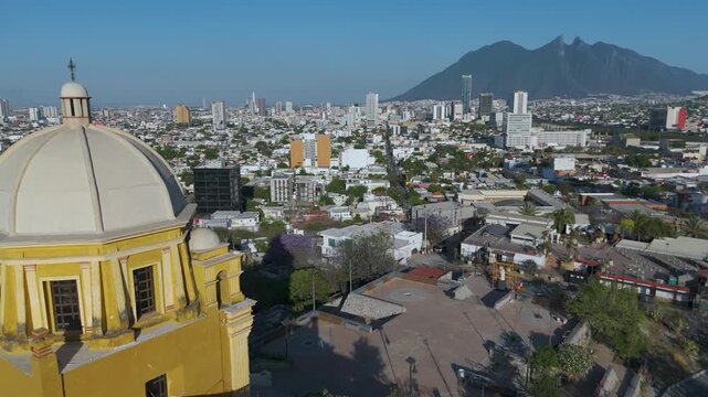 Monterrey Cityscape from Obispado Hill: Majestic Saddle Mountain and Santa Catarina River.