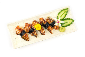 Unagi Sushi with Sauce Japanese food