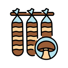 mushroom incubation color line icon for digital and print projects.