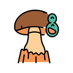 mushroom spores color line icon for digital and print projects.