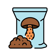 mushroom substrate color line icon for digital and print projects.