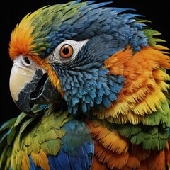 Fototapeta premium Tropical bird close-up facing right