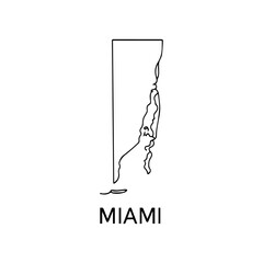 contour line city border Miami vector on white background
Vector icon city