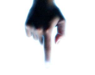 Touch Screen Gesture with User Hand on Digital Interface Isolate on Transparent Background, cutout, png