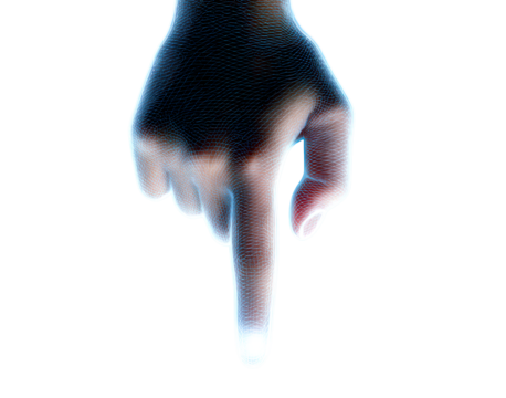 Touch Screen Gesture with User Hand on Digital Interface Isolate on Transparent Background, cutout, png