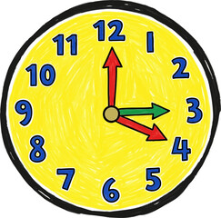 Childs Drawing of a Wall Clock