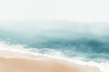 watercolour waves on the beach 