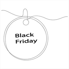 One line drawing black friday sales tag black friday concept continuous line art vector illustration
