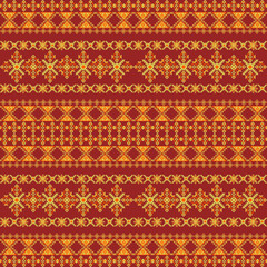 Traditional Thai Pattern &ndash; Red and Gold Seamless Textile Design
This seamless pattern is inspired by traditional Thai woven fabrics,Ideal for rug,packaging,wallpaper,and cultural design projects.