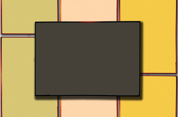 Top view blank black dark paper note isolated colorful paper note background for graphic design. copy space with text,business