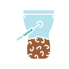 mushroom inoculation color flat icon for digital and print projects.