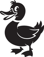 Duck Silhouette Vector Illustration: Bird Icon, Poultry Symbol, Farm Animal Graphic Design