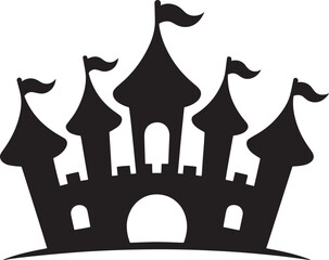 Enchanting Castle A Silhouette Icon for Fairytale Architecture and Medieval Kingdom Illustrations