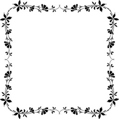 Vintage Ornamental Frame – Elegant Black Border, PNG, 300 DPI 