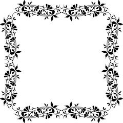 Vintage Ornamental Frame – Elegant Black Border, PNG, 300 DPI 