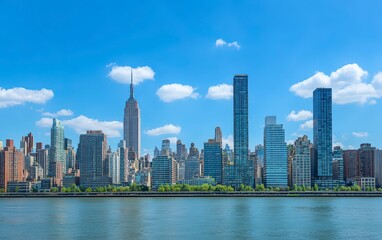 Fototapeta premium City skyline with a large building in the middle