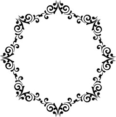 Vintage Ornamental Frame – Elegant Black Border, PNG, 300 DPI 