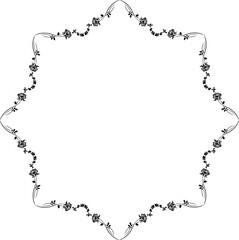 Vintage Ornamental Frame – Elegant Black Border, PNG, 300 DPI 