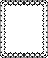 Vintage Ornamental Frame – Elegant Black Border, PNG, 300 DPI 