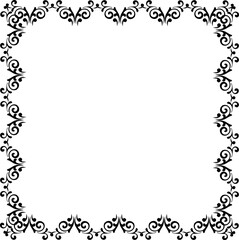 Vintage Ornamental Frame – Elegant Black Border, PNG, 300 DPI 