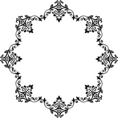 Vintage Ornamental Frame – Elegant Black Border, PNG, 300 DPI 