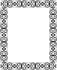 Vintage Ornamental Frame – Elegant Black Border, PNG, 300 DPI 