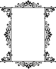 Vintage Ornamental Frame – Elegant Black Border, PNG, 300 DPI 