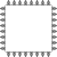 Vintage Ornamental Frame – Elegant Black Border, PNG, 300 DPI 