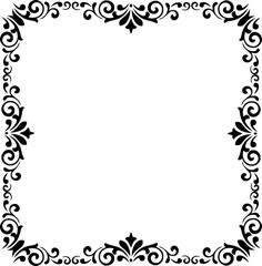 Vintage Ornamental Frame – Elegant Black Border, PNG, 300 DPI 